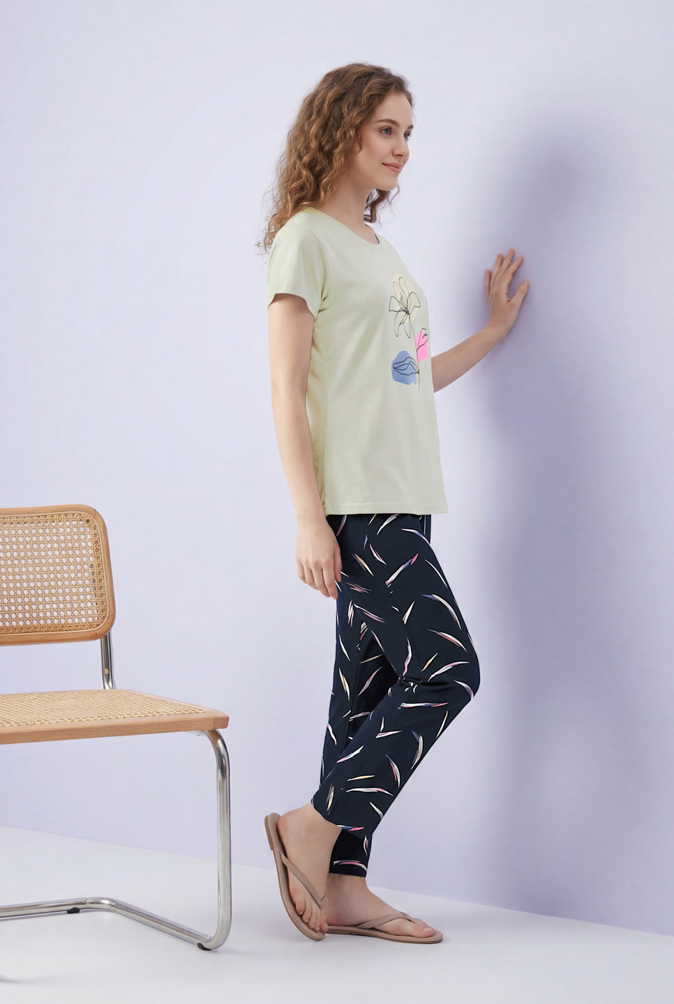 Flower Glow - Cotton Lounge Night Suit