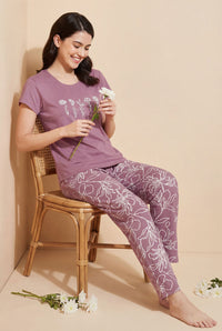 Soft Stems -  Cotton Lounge Silky Night Suit