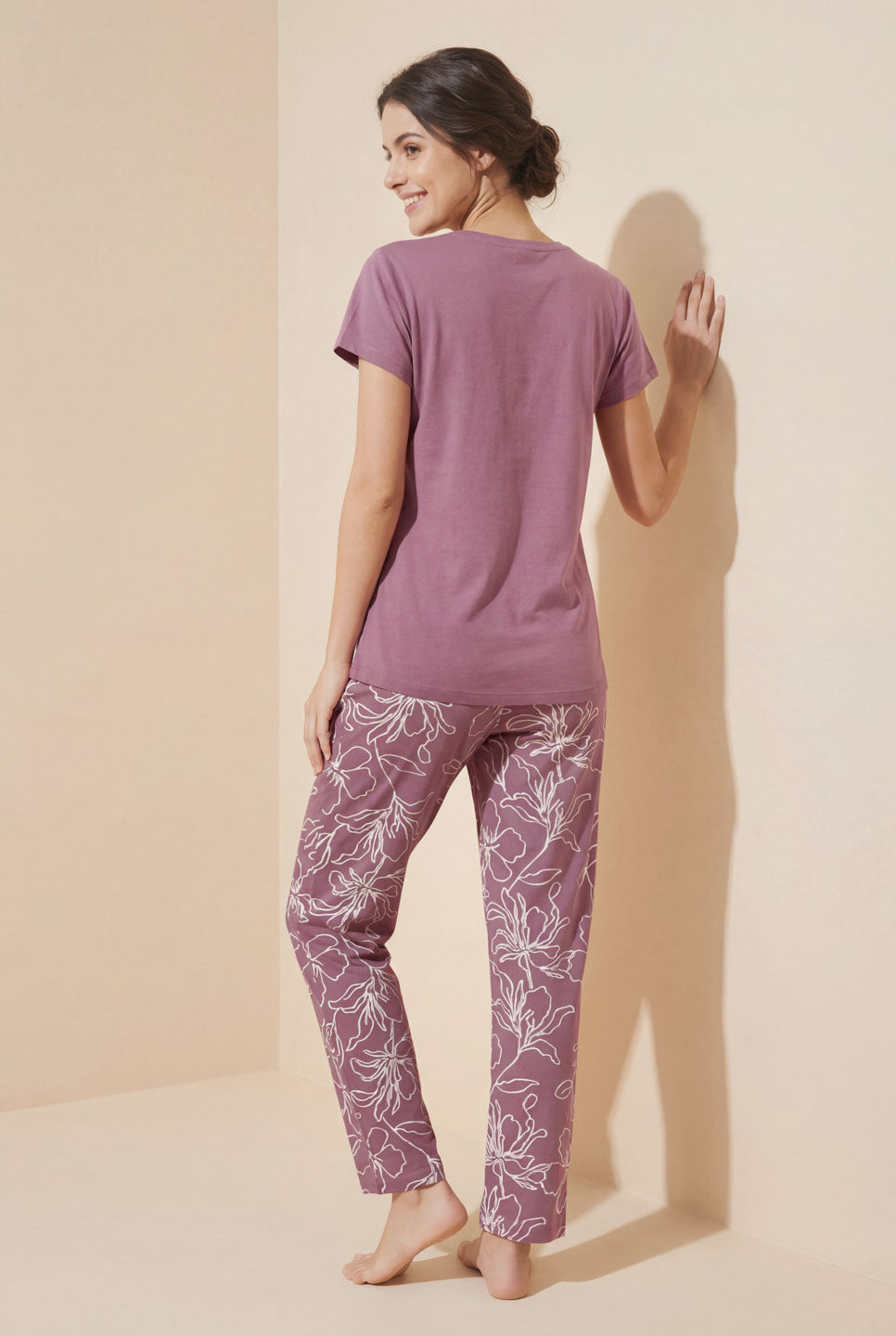 Soft Stems -  Cotton Lounge Silky Night Suit