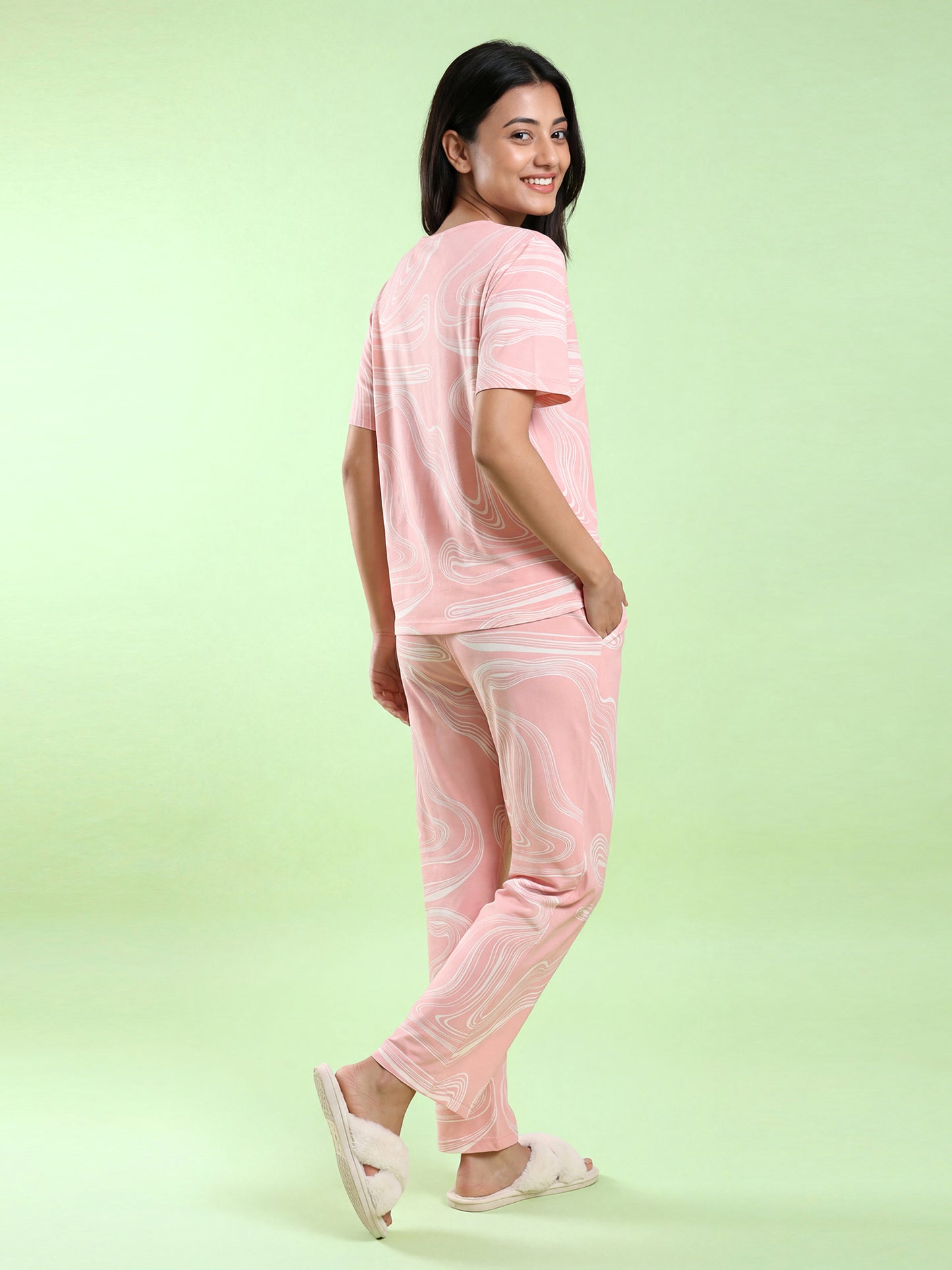 Summer Wave - Cotton Lounge Night Suit