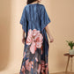 Ember Petals Satin Kaftan Nightgown