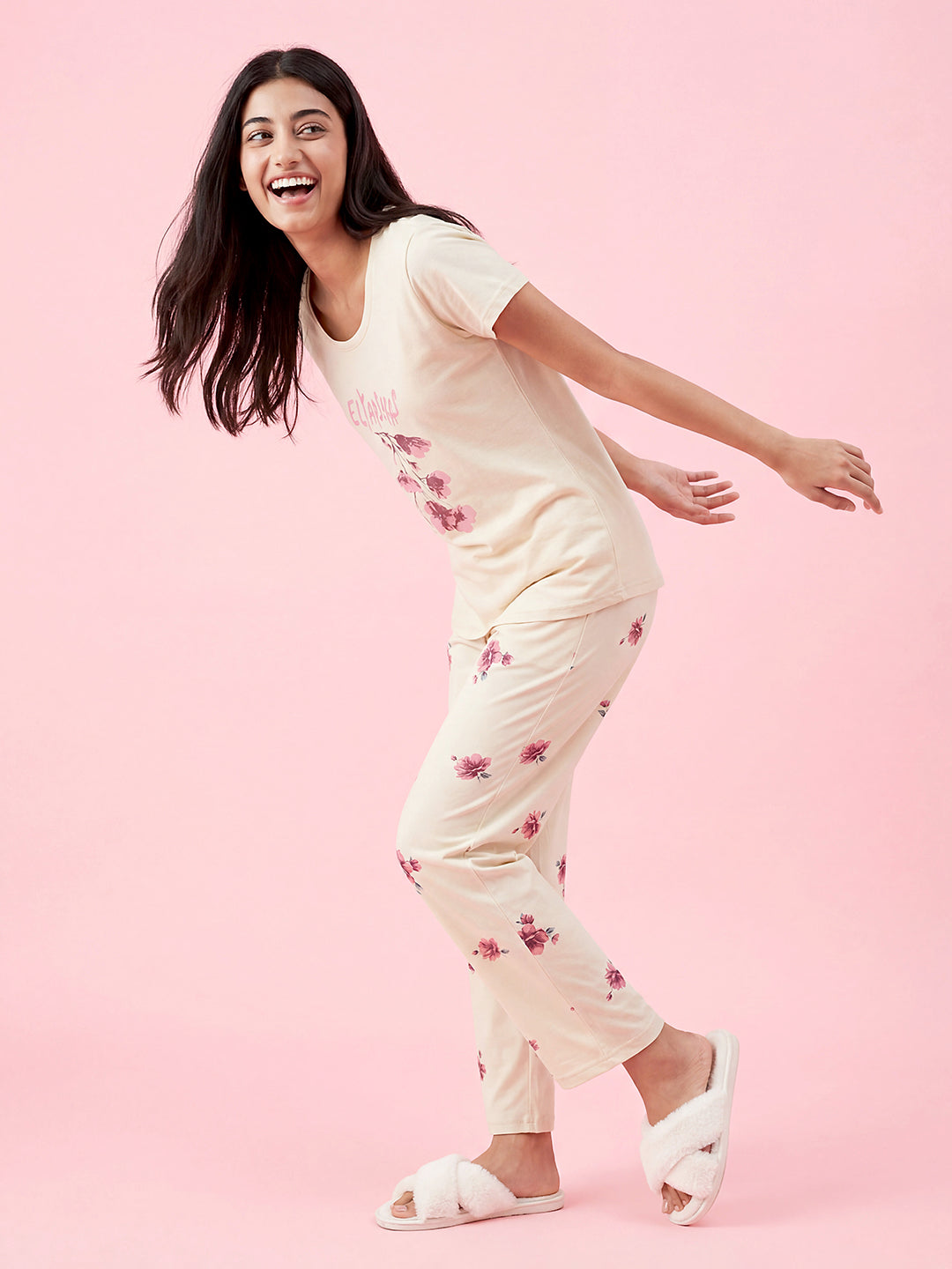 Cherry Mist - Cotton Lounge Night Suit