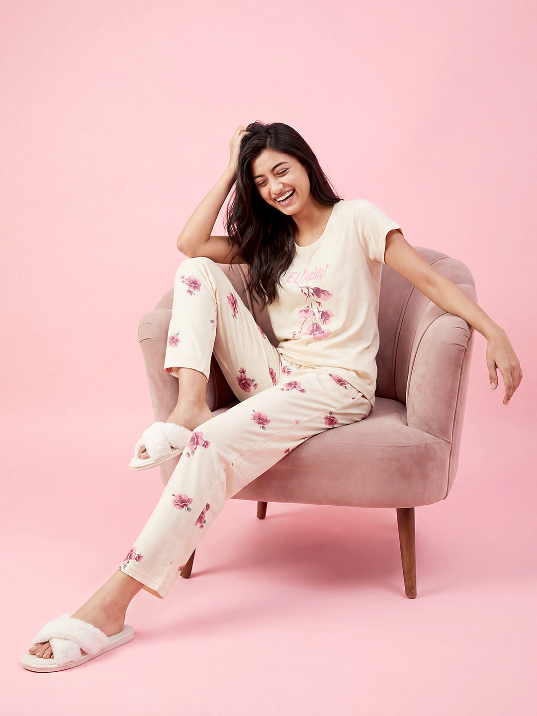 Cherry Mist - Cotton Lounge Night Suit