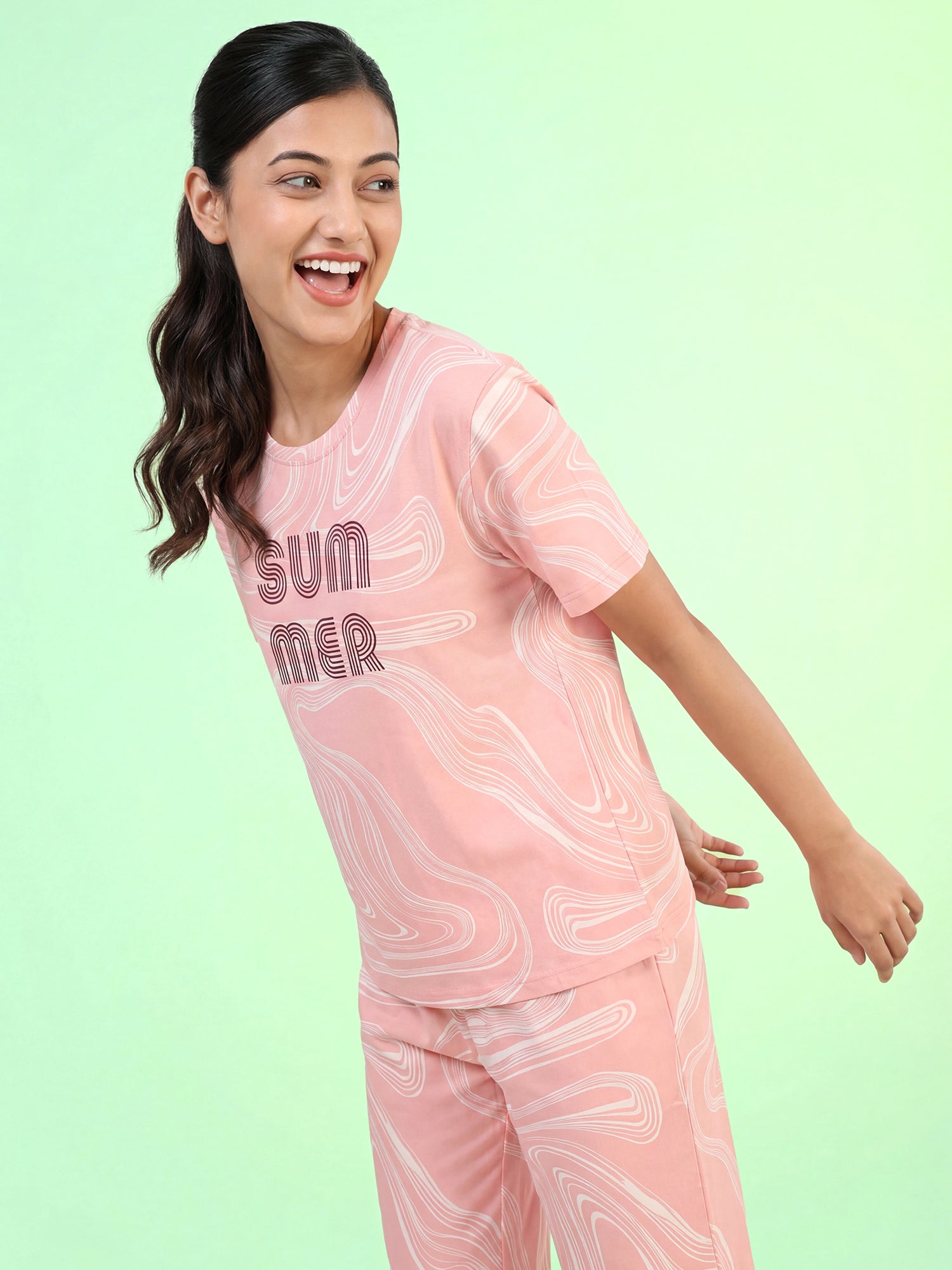 Summer Wave - Cotton Lounge Night Suit