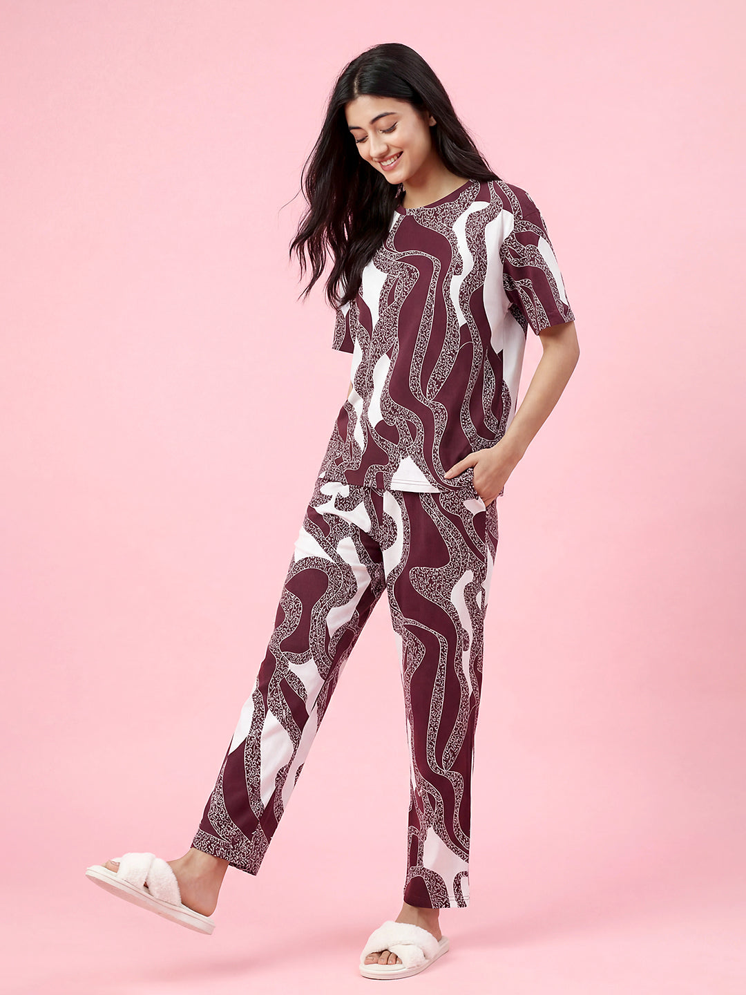 Ocean Flow - Cotton Lounge Night Suit