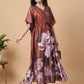 Ember Petals Satin Kaftan Nightgown