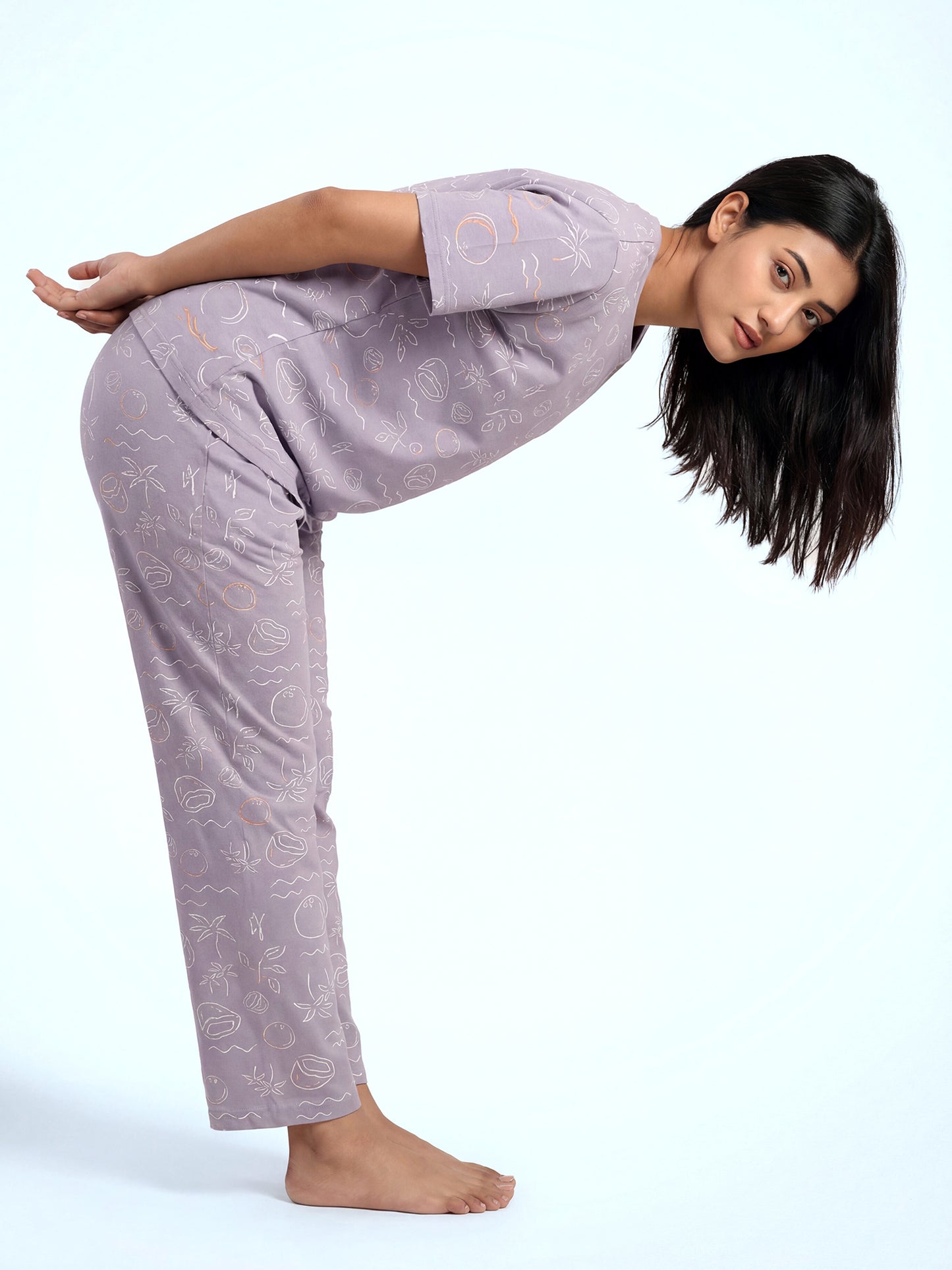 Citrus Whim - Cotton Lounge Night Suit