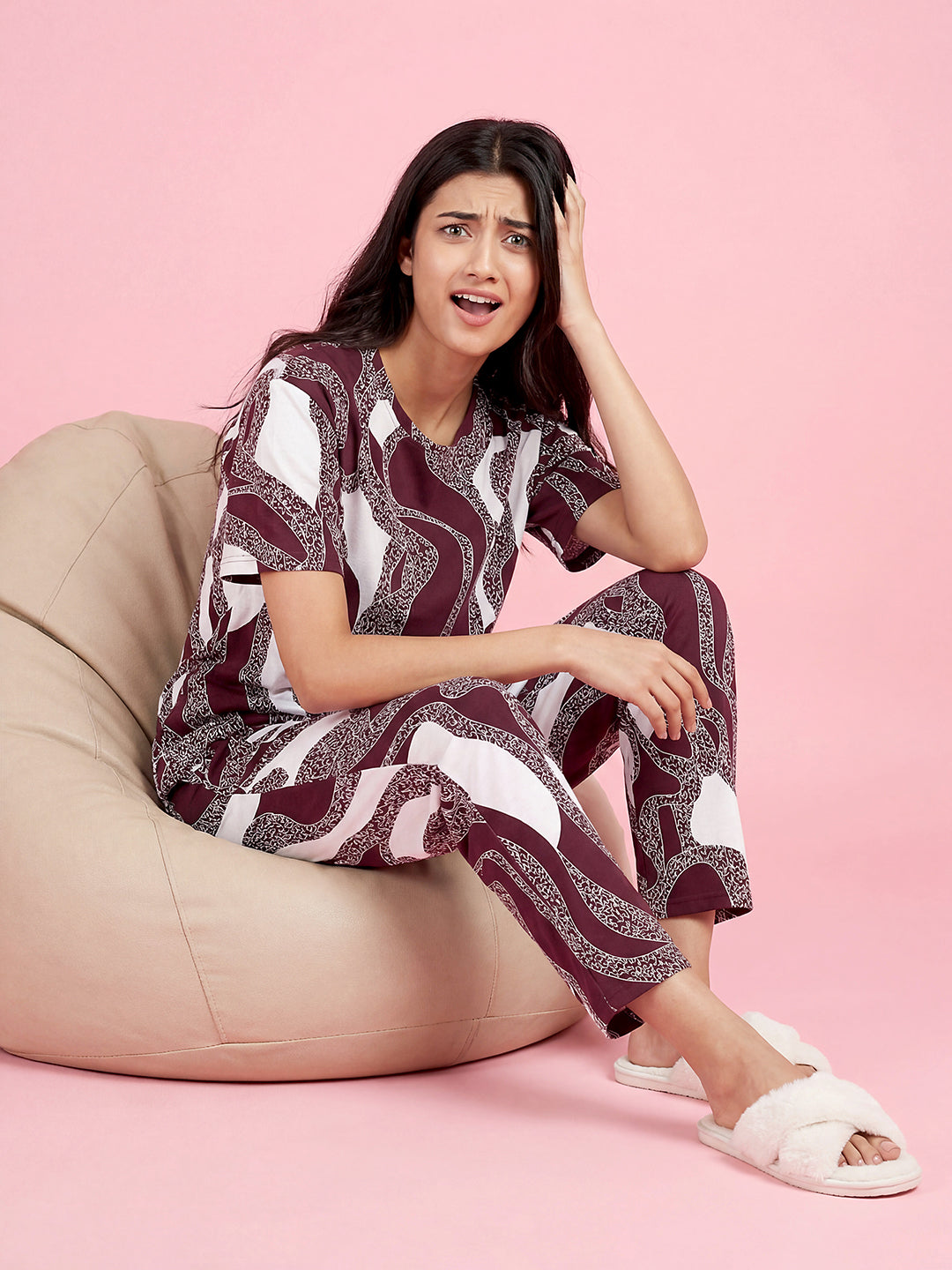 Ocean Flow - Cotton Lounge Night Suit