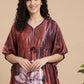 Ember Petals Satin Kaftan Nightgown
