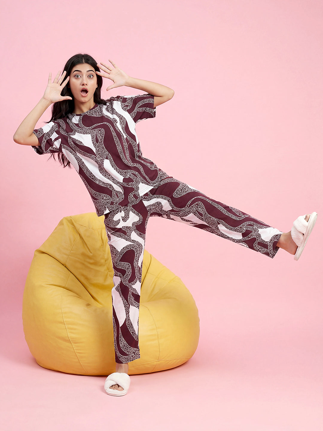 Ocean Flow - Cotton Lounge Night Suit