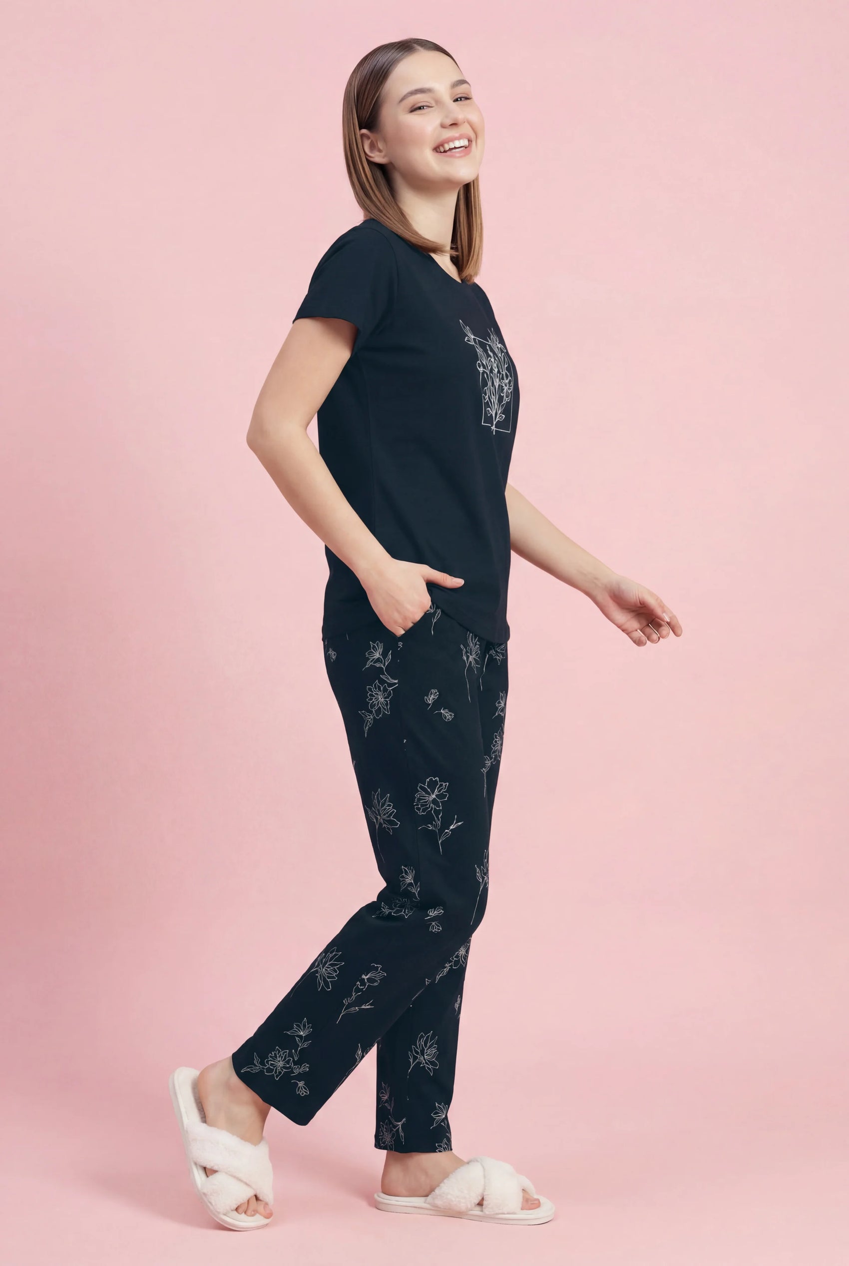 Box of flower - Cotton Lounge Night Suit