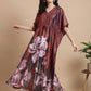 Ember Petals Satin Kaftan Nightgown