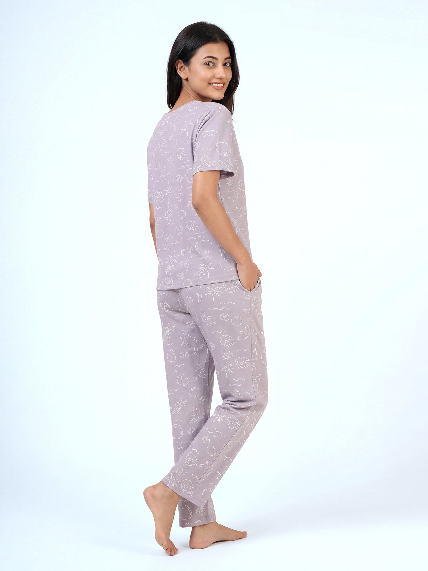 Citrus Whim - Cotton Lounge Night Suit