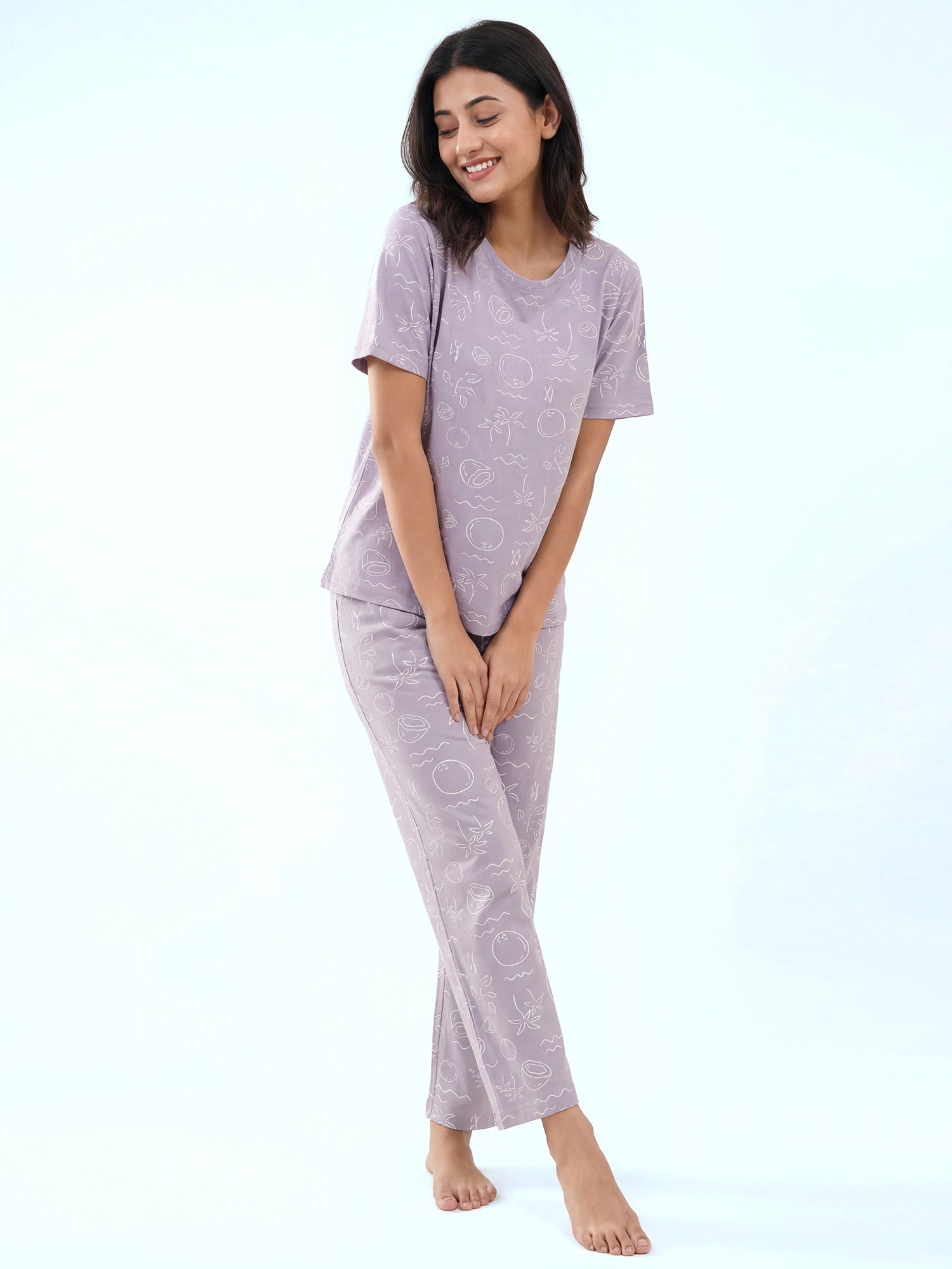 Citrus Whim - Cotton Lounge Night Suit
