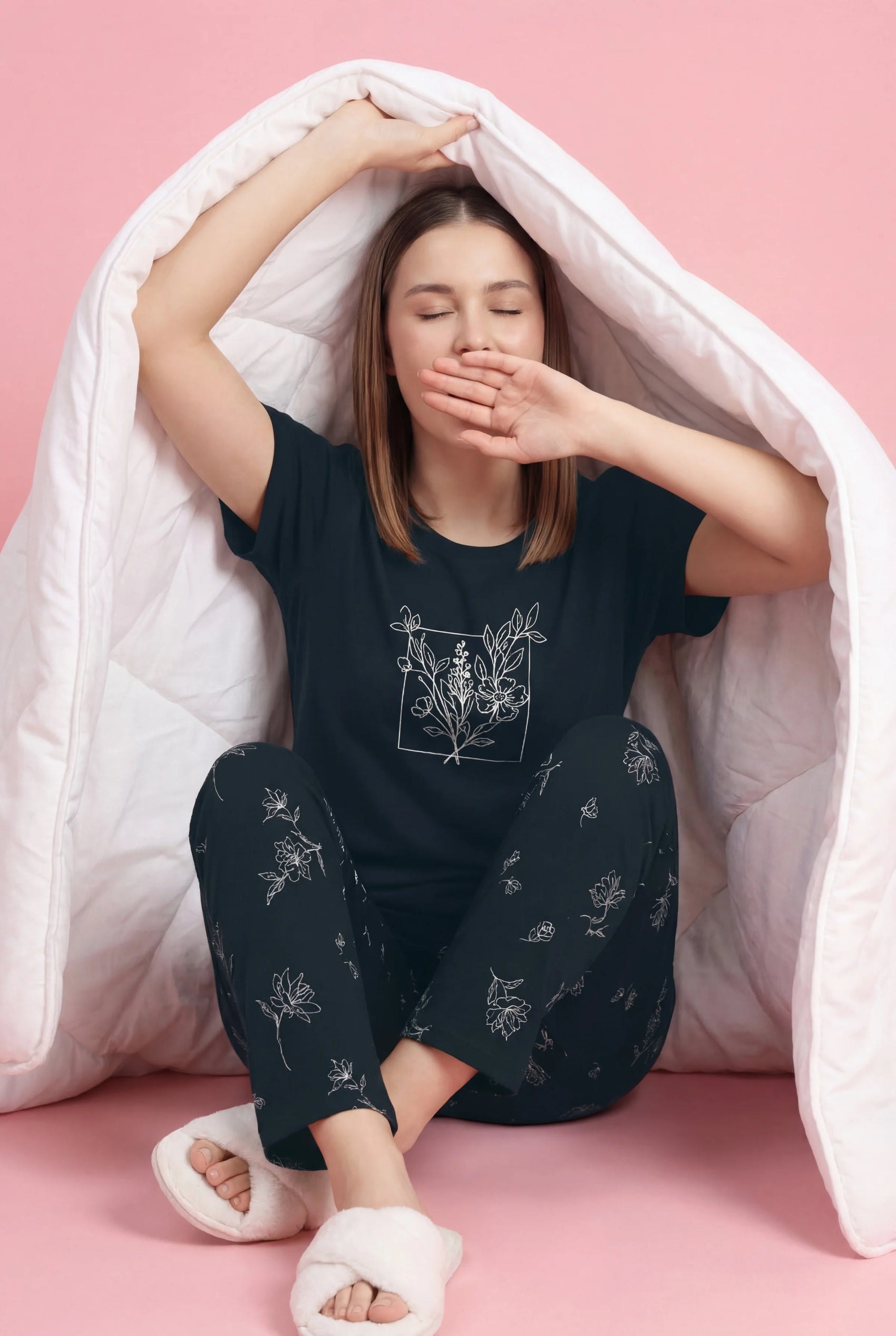 Box of flower - Cotton Lounge Night Suit