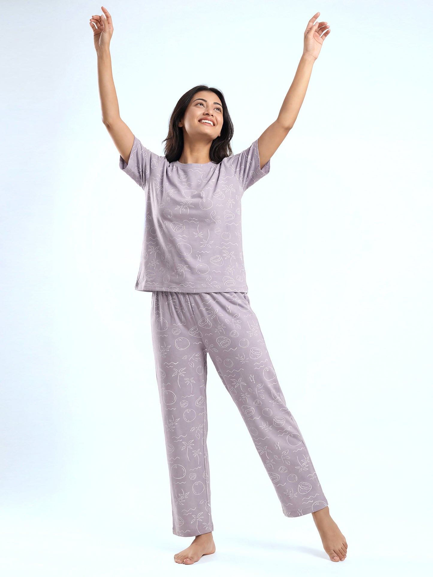 Citrus Whim - Cotton Lounge Night Suit