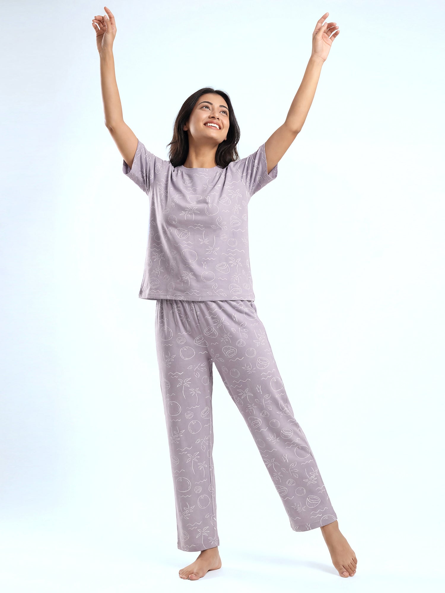Citrus Whim - Cotton Lounge Night Suit