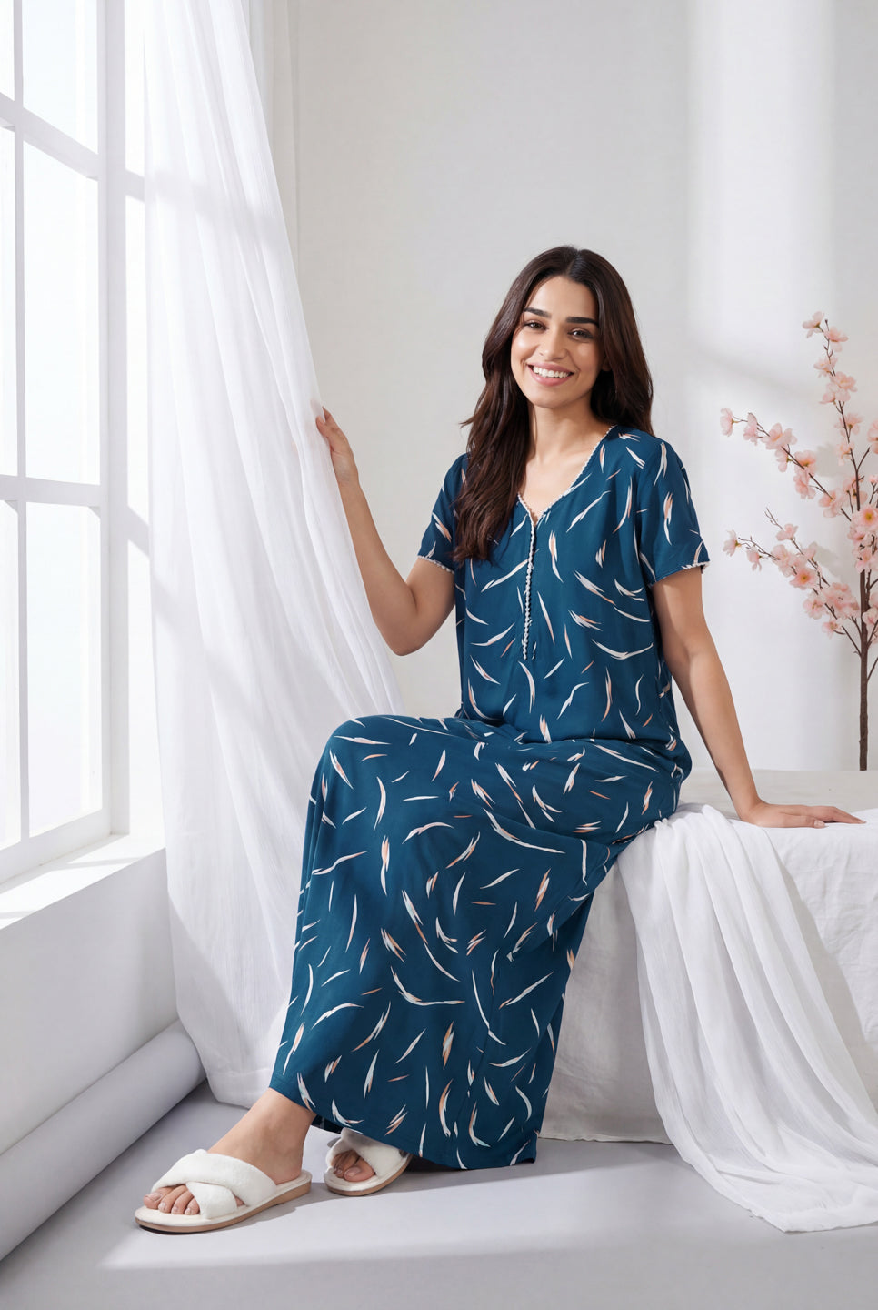 Feather Touch - Cotton Lounge Night Gown