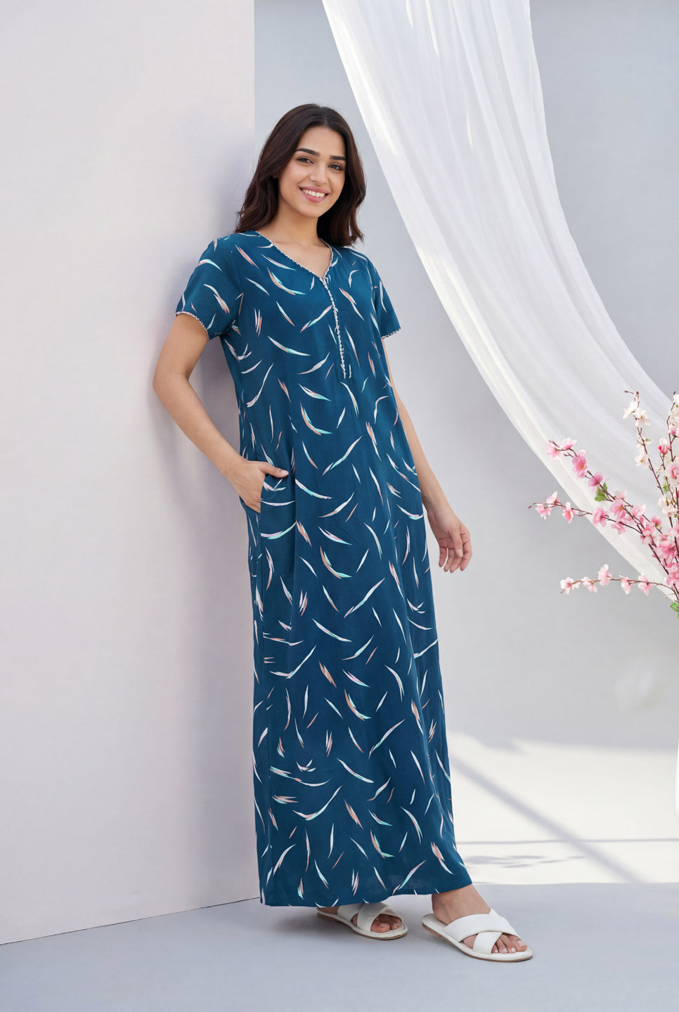 Feather Touch - Cotton Lounge Night Gown