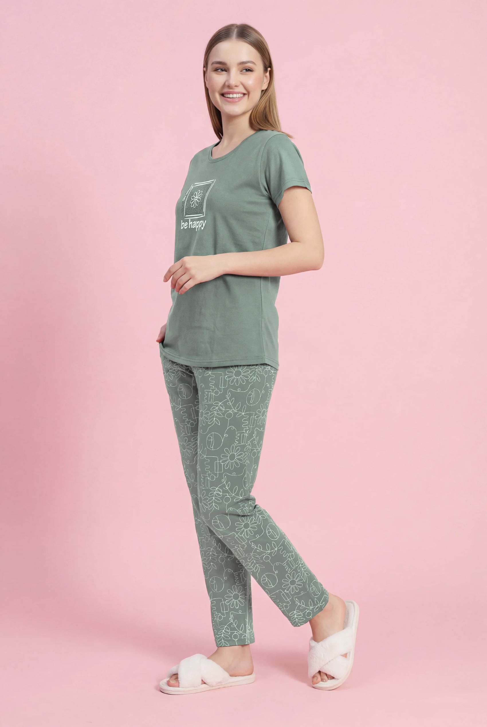 Be Happy - Cotton Lounge Night Suit