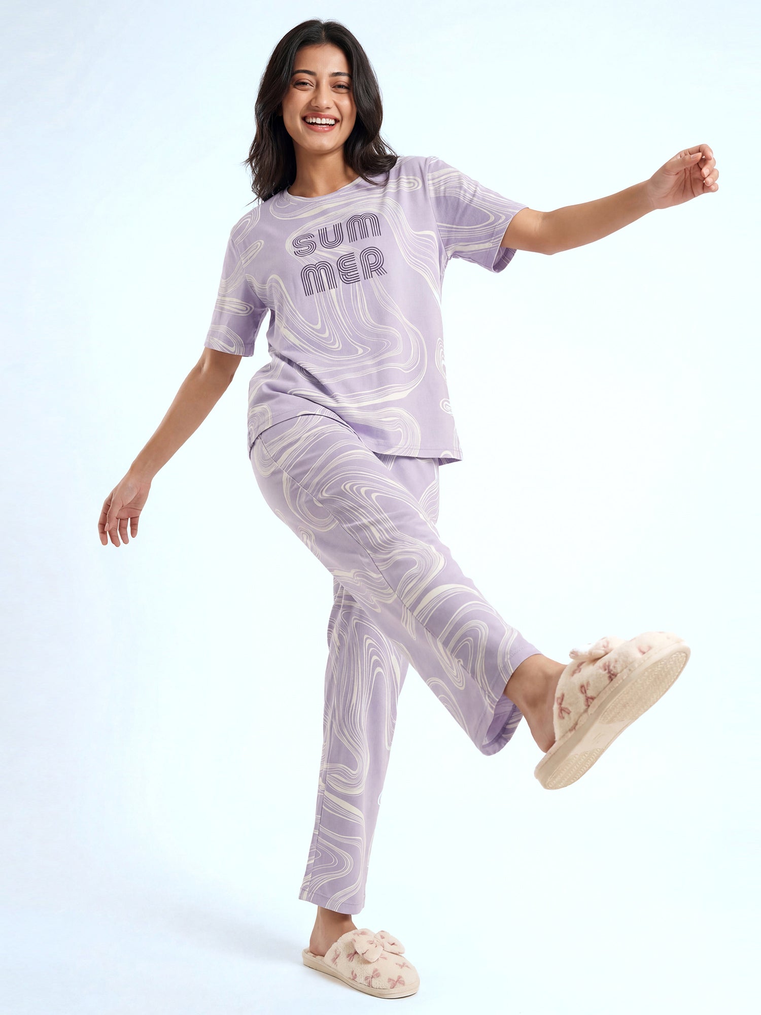 Summer Wave - Cotton Lounge Night Suit
