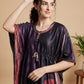 Charcoal Abstract Satin Kaftan Nightgown
