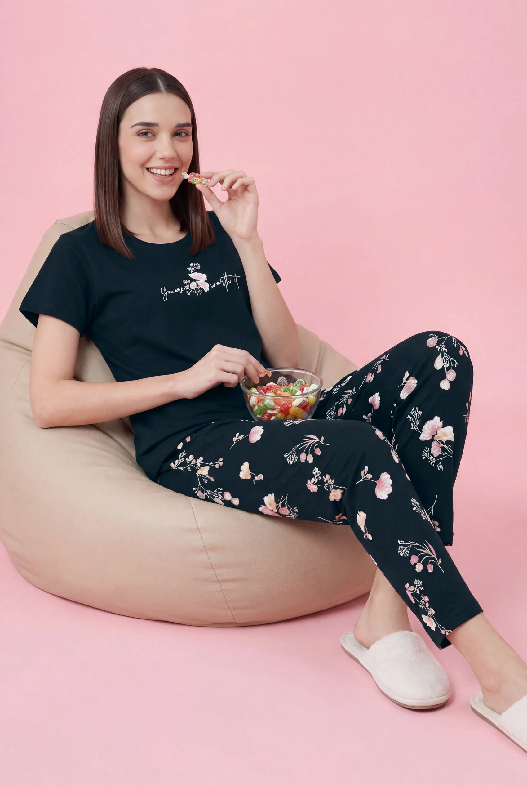 You are worth it - Cotton Lounge Night Suit