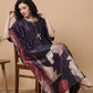 Charcoal Abstract Satin Kaftan Nightgown