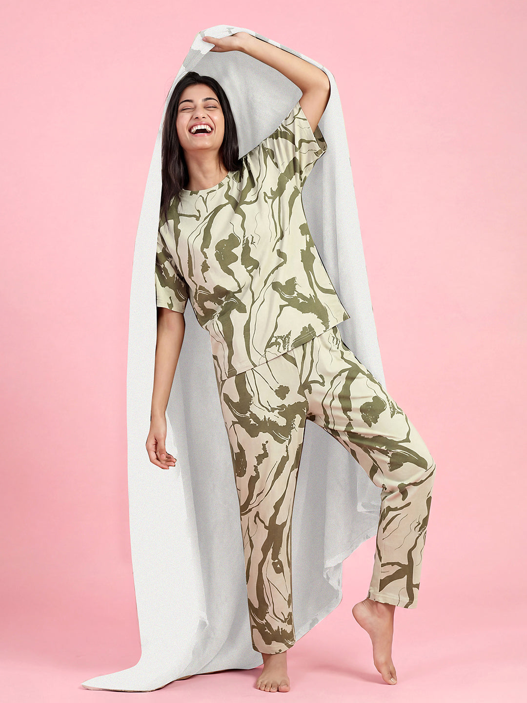 Velvet Night - Cotton Lounge Night Suit