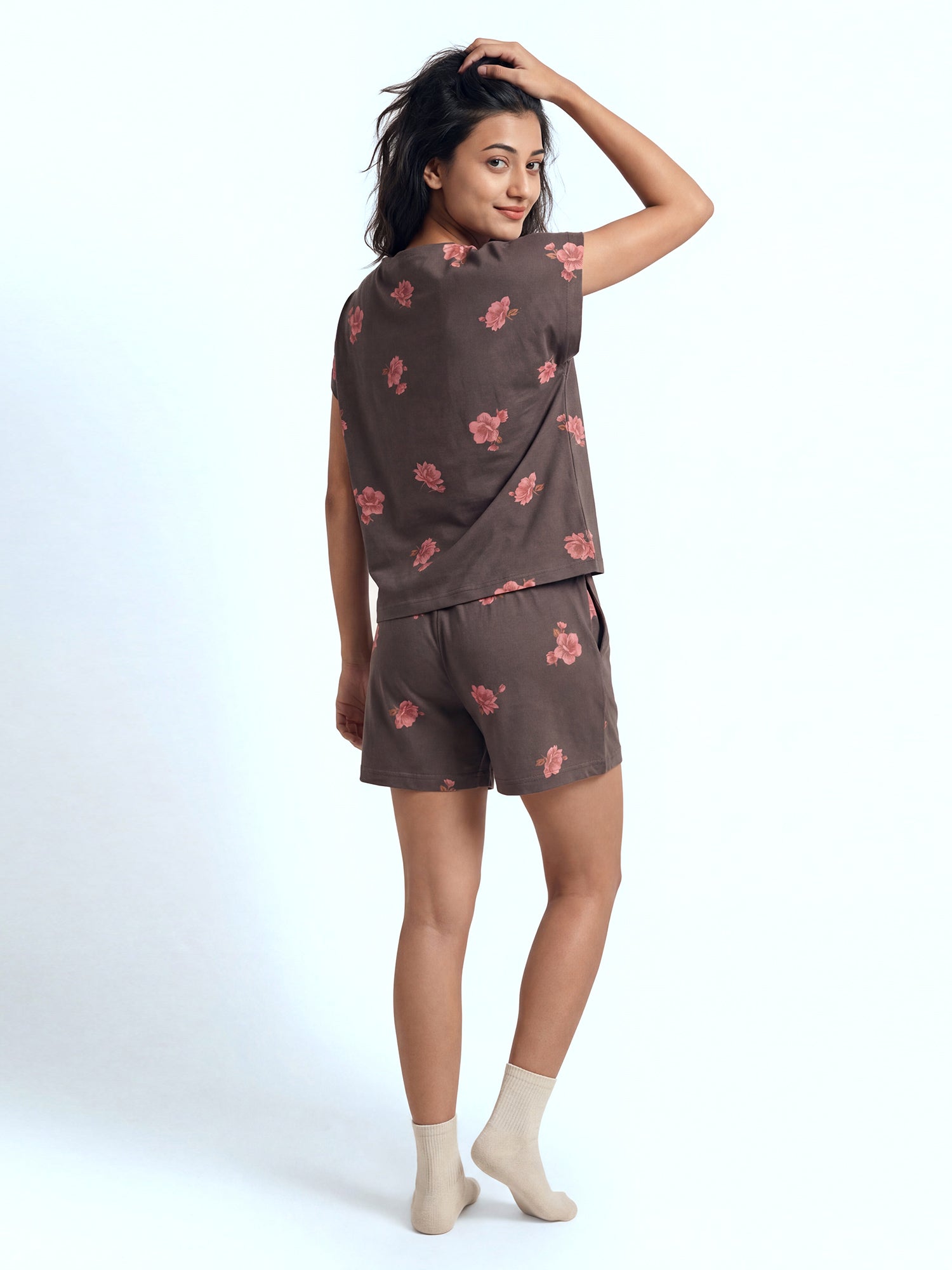 Floral Mist – Cotton Lounge Night Suit