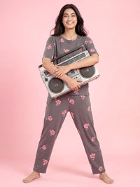 Ivory Bloom - Cotton Lounge Night Suit