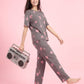 Ivory Bloom - Cotton Lounge Night Suit
