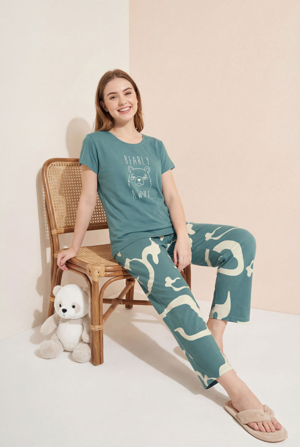 Bearly Awake - Cotton Lounge Night Suit