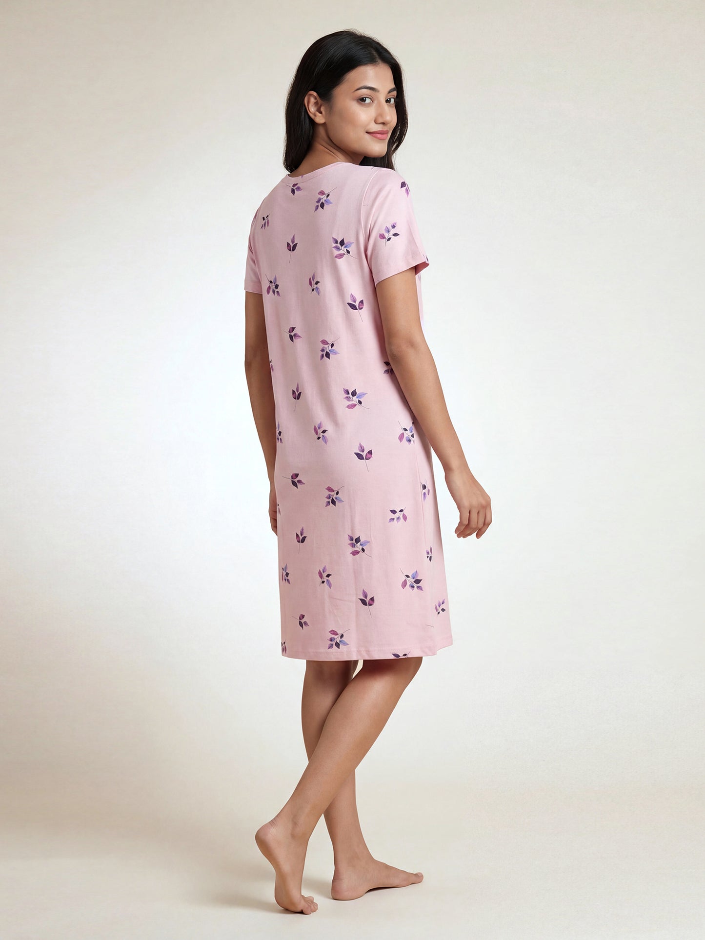Lavender Leaf – Cotton Short Nighty