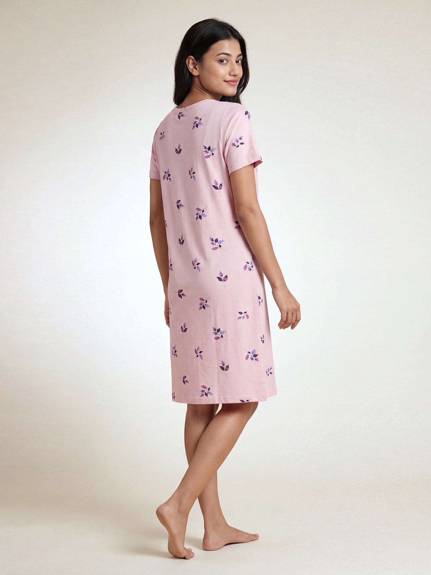Lavender Leaf – Cotton Short Nighty
