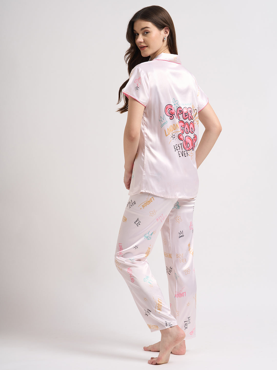 Super Cool Today - Silky Lounge Night Suit