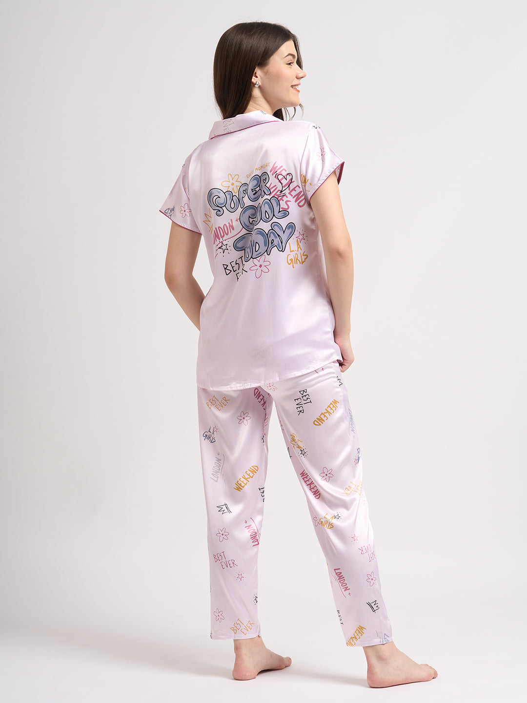 Super Cool Today - Silky Lounge Night Suit