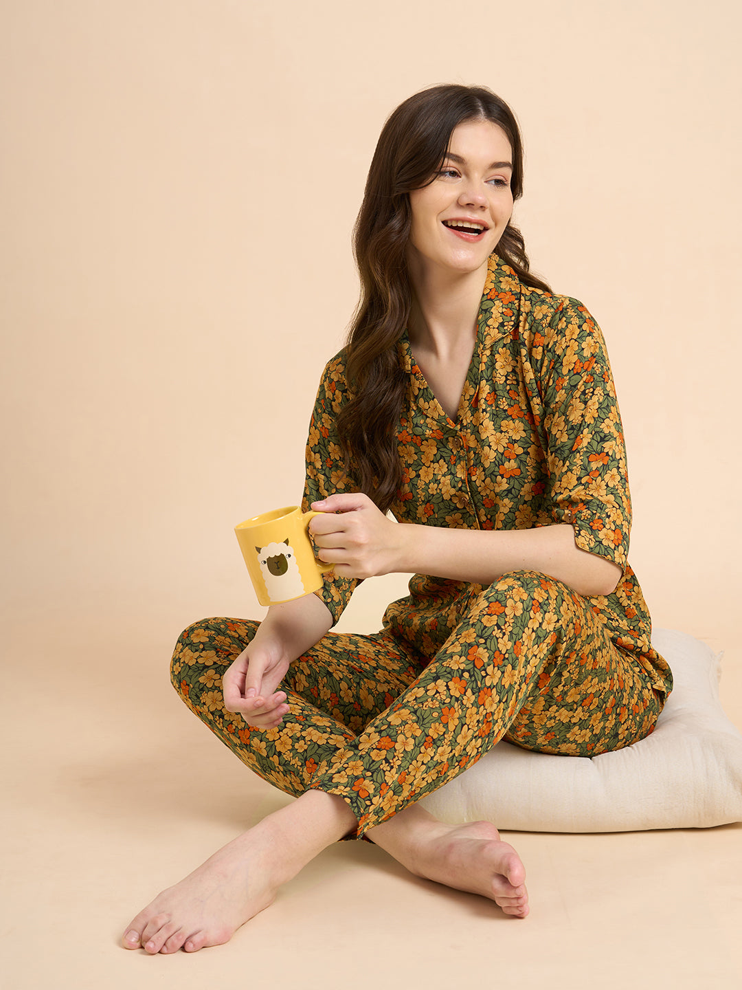 Flower Shower - Silky Lounge Night Suit