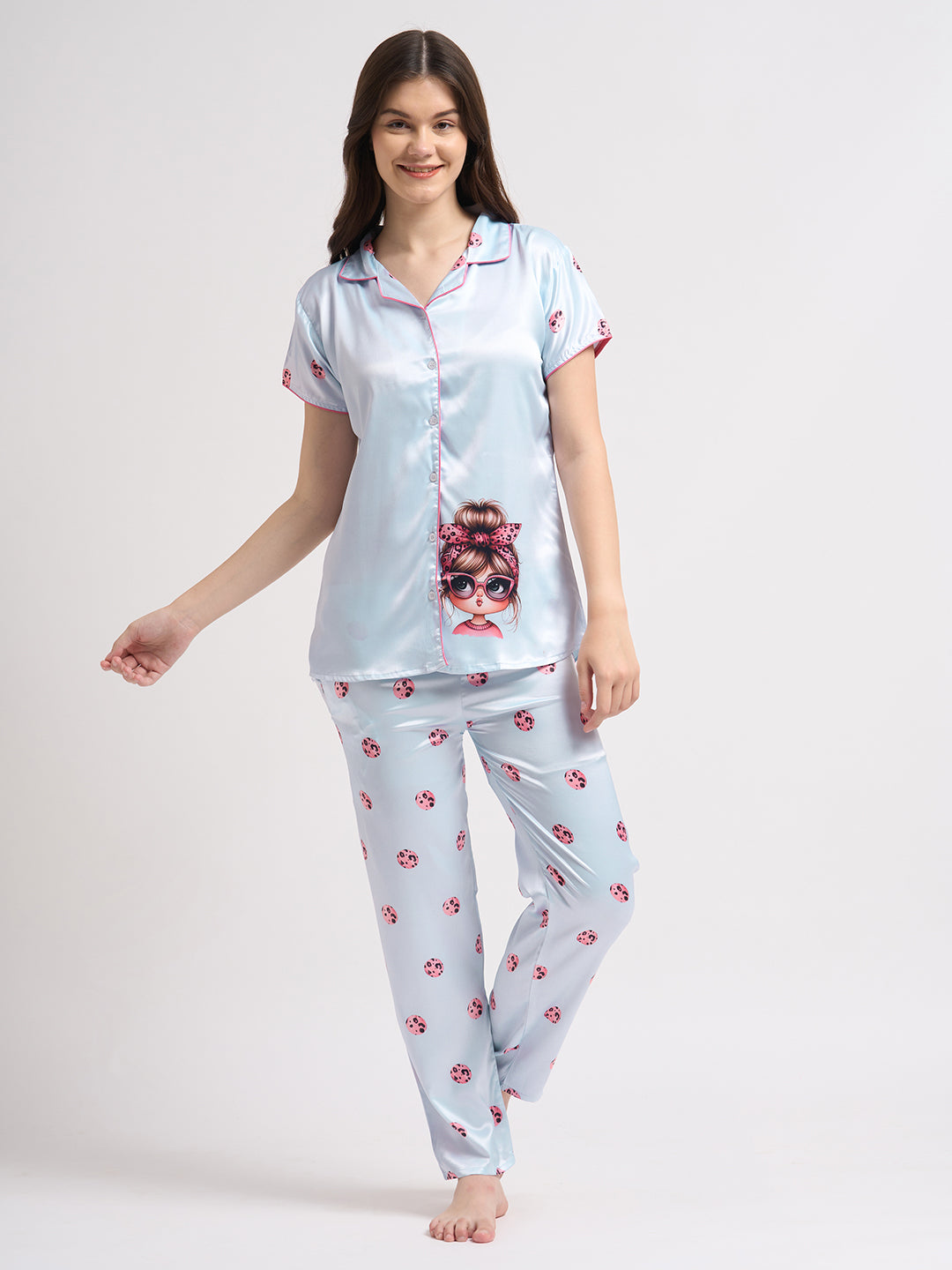 Cute Muse - Silky Lounge Night Suit