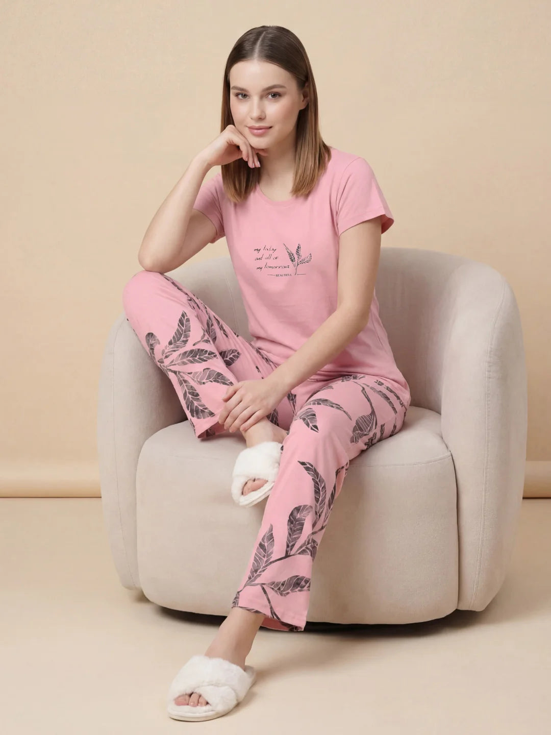 Garden Lines - Pure Cotton Night Suit