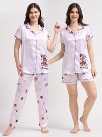 Born Cool Bear - Silky Lounge Night Suit