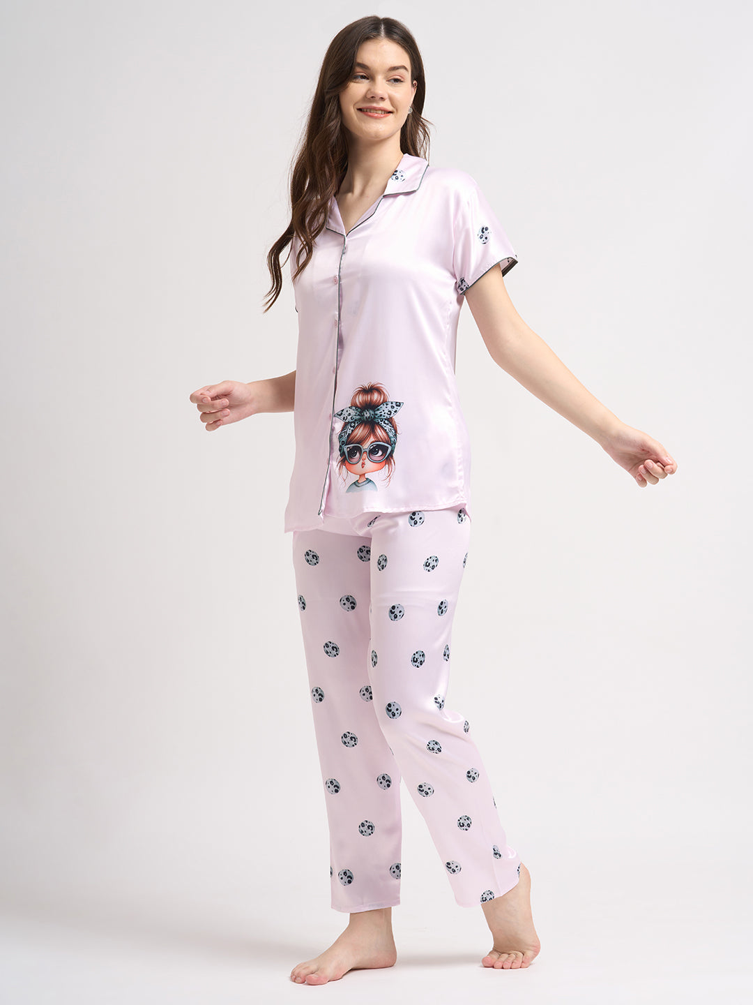 Cute Muse - Silky Lounge Night Suit