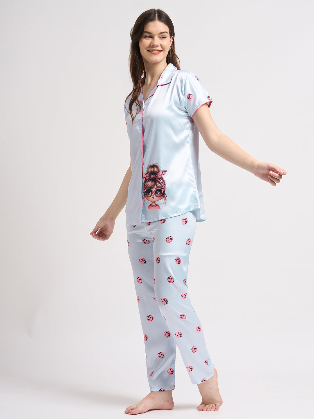 Cute Muse - Silky Lounge Night Suit