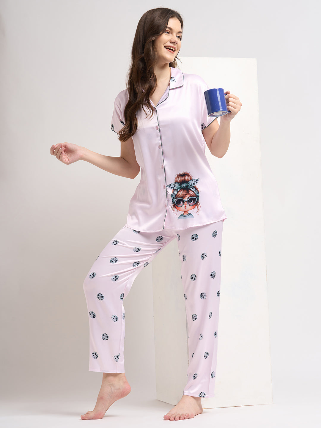 Cute Muse - Silky Lounge Night Suit