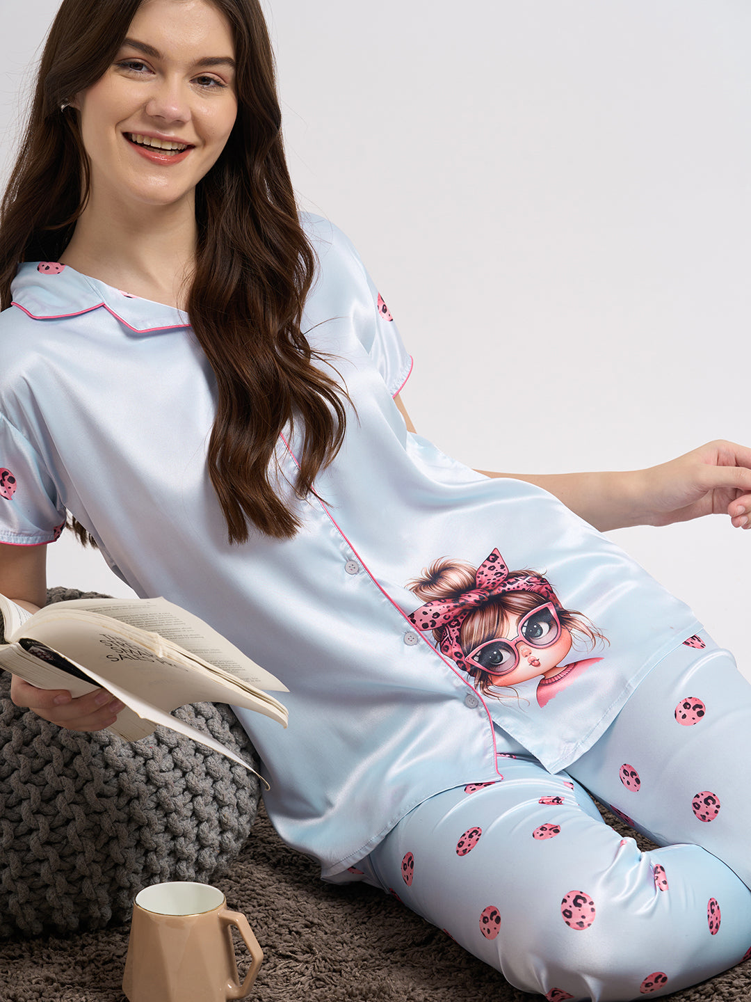 Cute Muse - Silky Lounge Night Suit