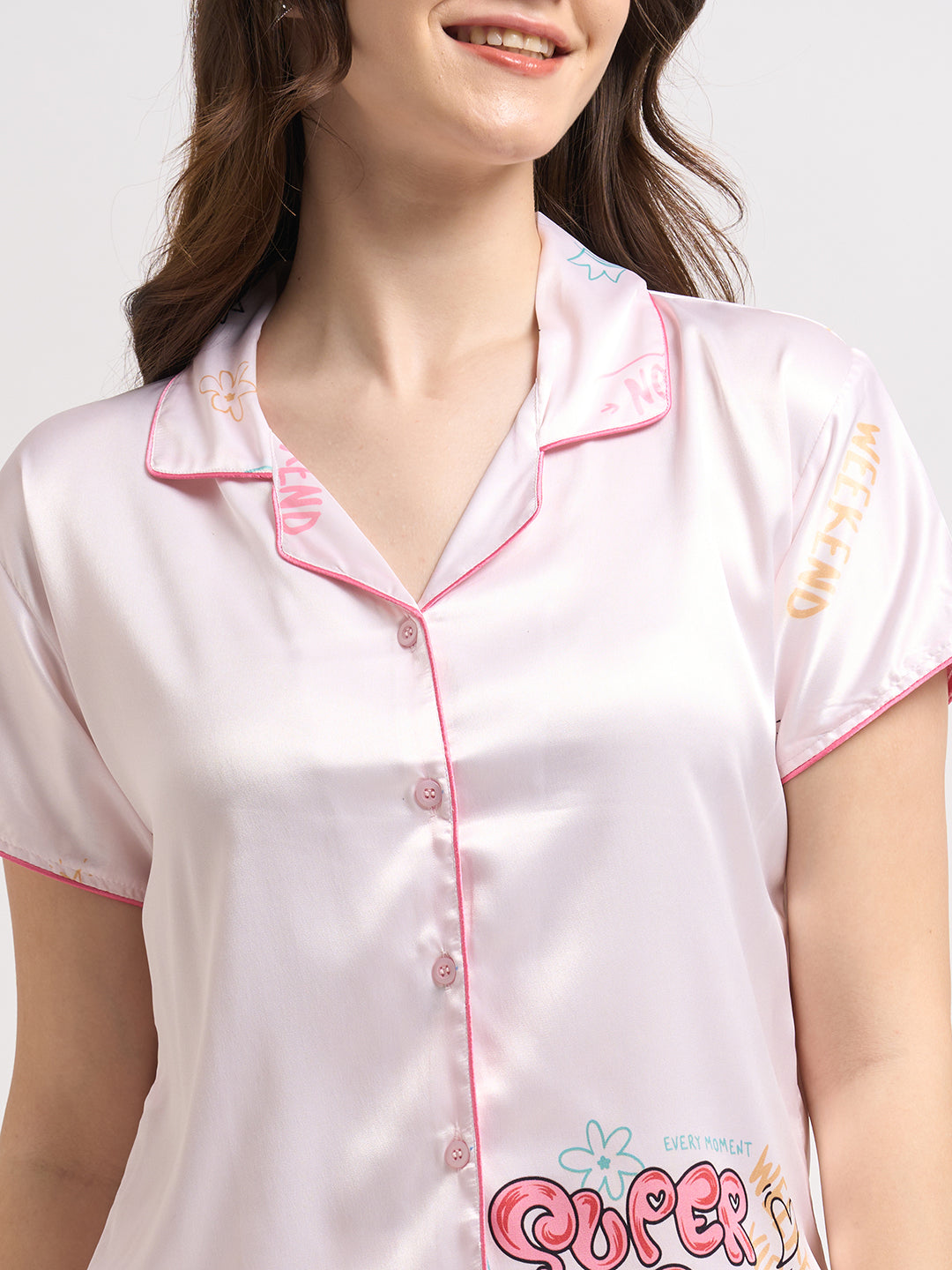 Super Cool Today - Silky Lounge Night Suit