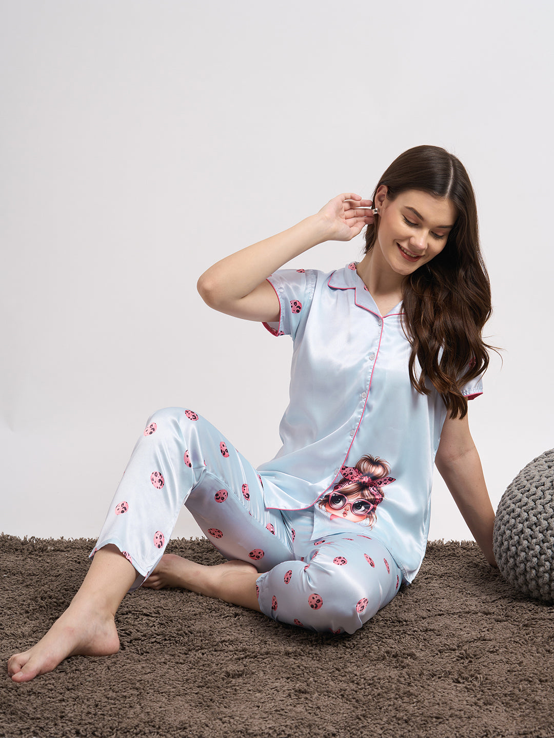 Cute Muse - Silky Lounge Night Suit