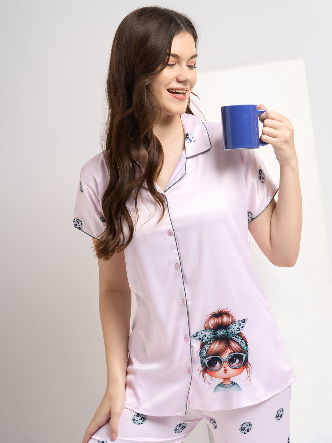 Cute Muse - Silky Lounge Night Suit