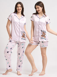 Born Cool Bear - Silky Lounge Night Suit