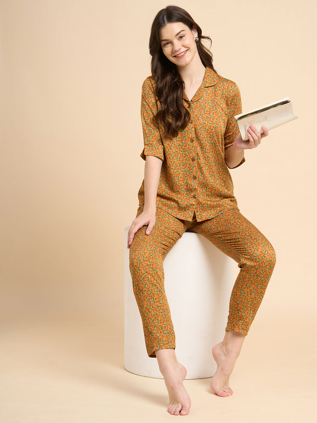 Radiant Night - Silky Lounge Night Suit